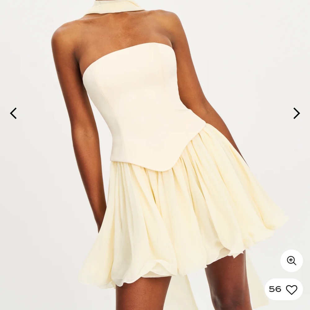Elegant Strapless Cream Dress
